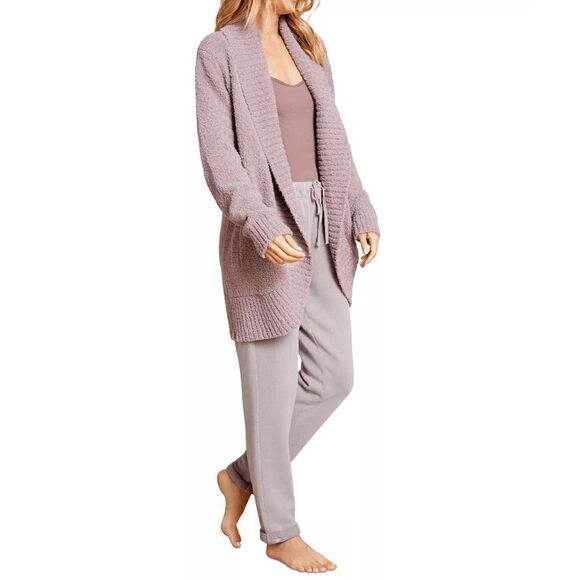 NWOT BAREFOOT DREAMS CozyChic Chenille Shawl Deep Taupe Cardigan - Picture 3 of 4